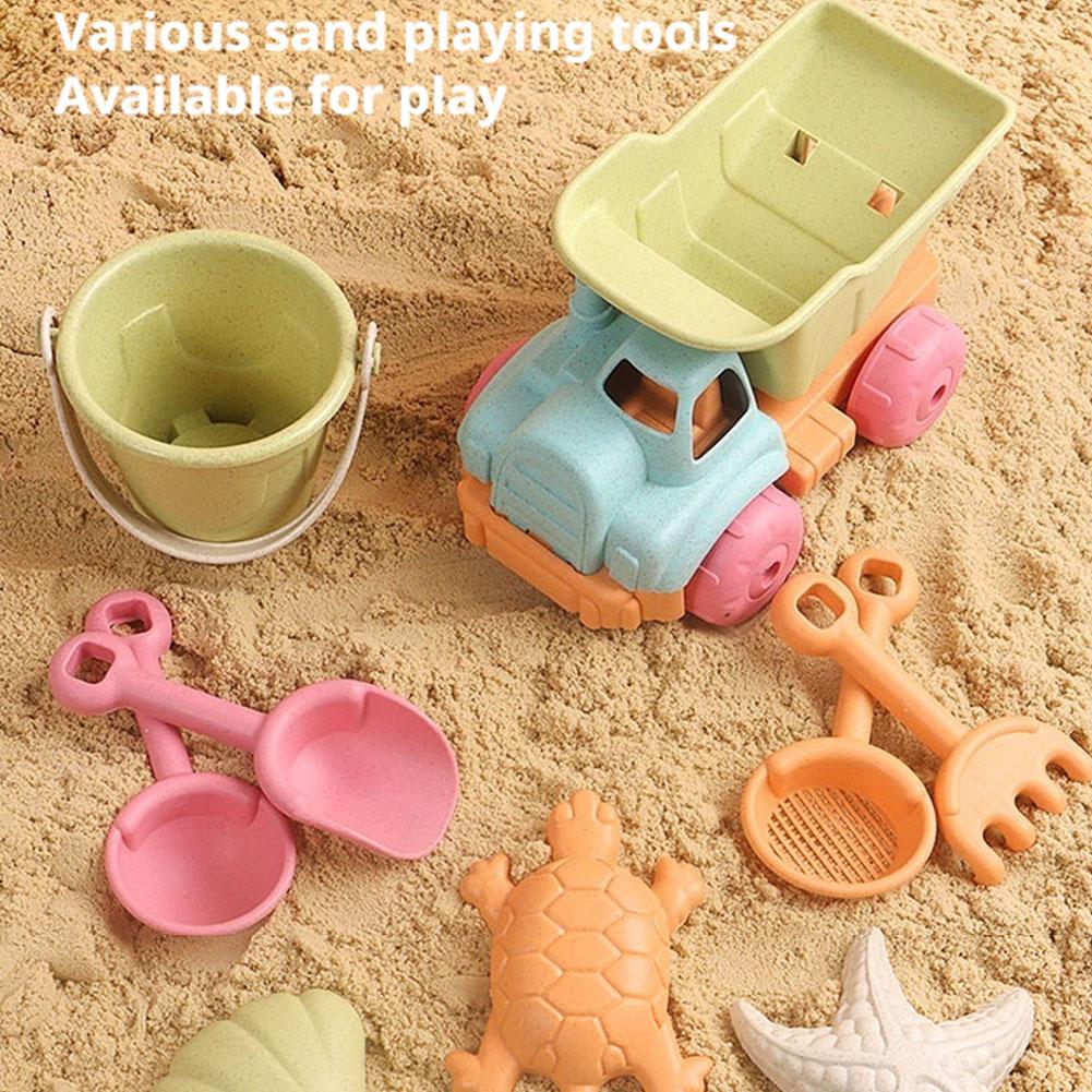 Kids Outdoor Play Equipment - 7Pcs Beach Sand Toys Set for