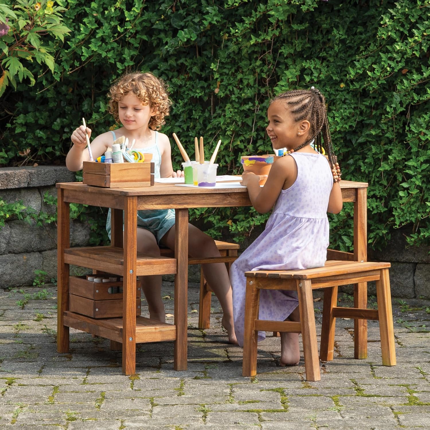 Kids Outdoor Activity Table - Kids Outdoor Craft Table and 2