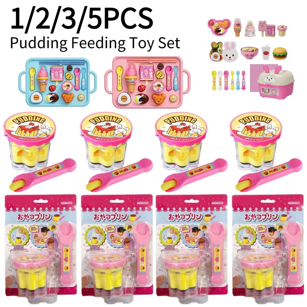 Kids Outdoor Mud Kitchen Accessories - Pretend Play Pudding Feeding Toy Set