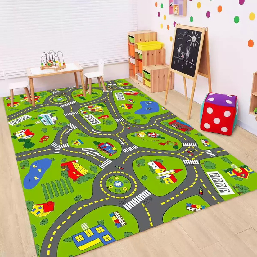 Kids Outdoor Play Area - Kids Road Traffic Carpet Cartoon Car