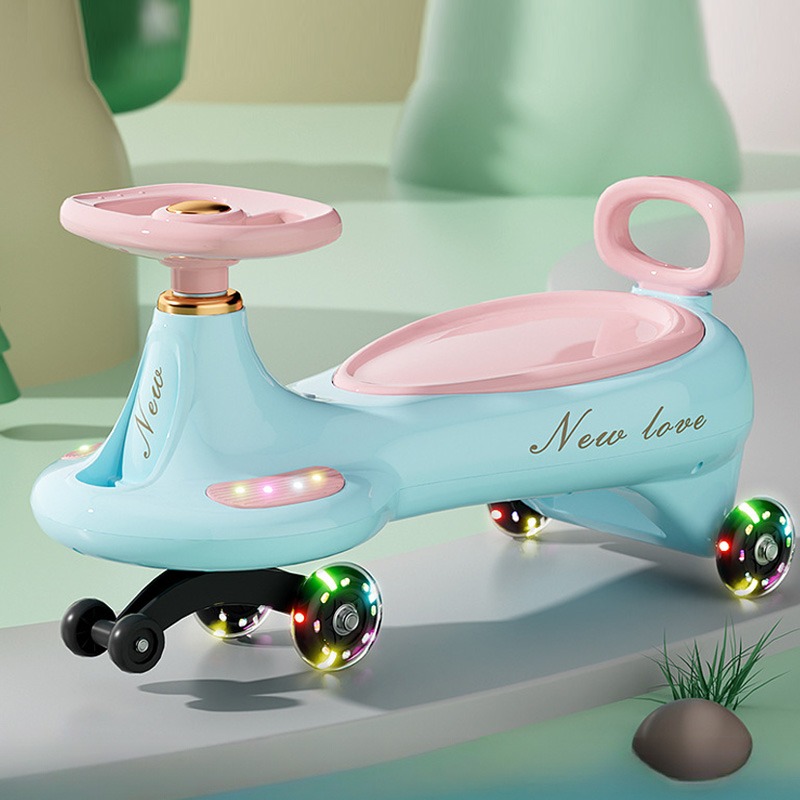 Kids Outdoor Play Equipment - Cute Kids Swing Wiggle Car Anti-Tip