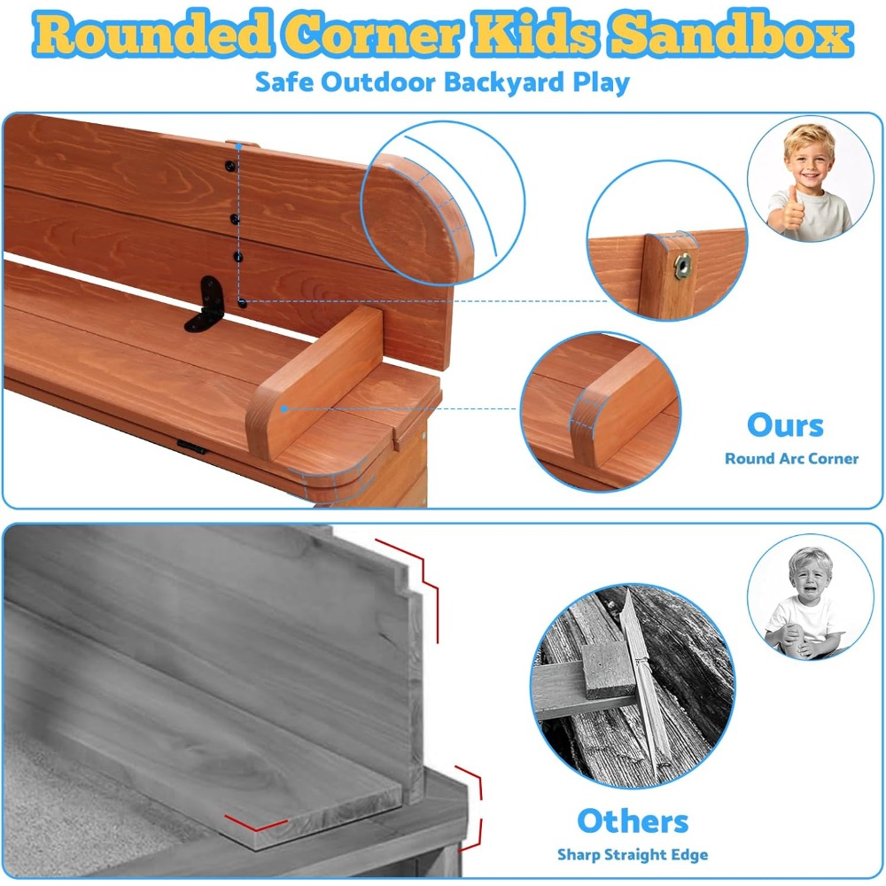 US Shipping Wooden Kids Sandbo - đánh giá và giá Kids Outdoor Bench