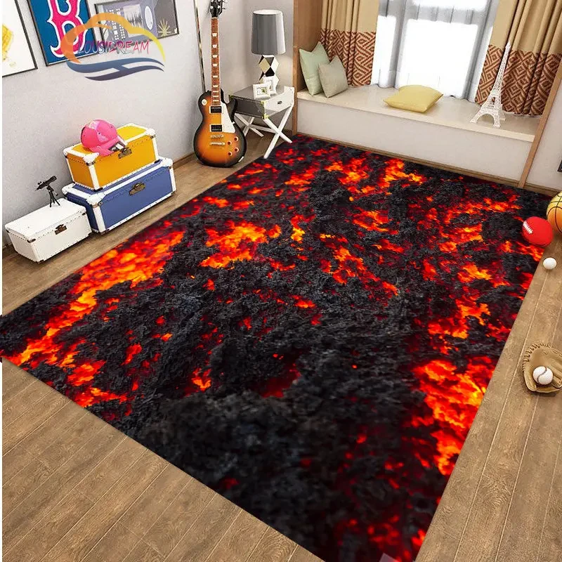 3D Volcano Lava Magma Area Rug - đánh giá và giá Kids Outdoor Play Area