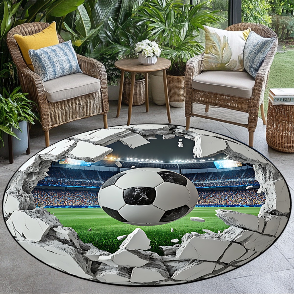 3D Football Field Round Area R - đánh giá và giá Kids Outdoor Mat Waterproof