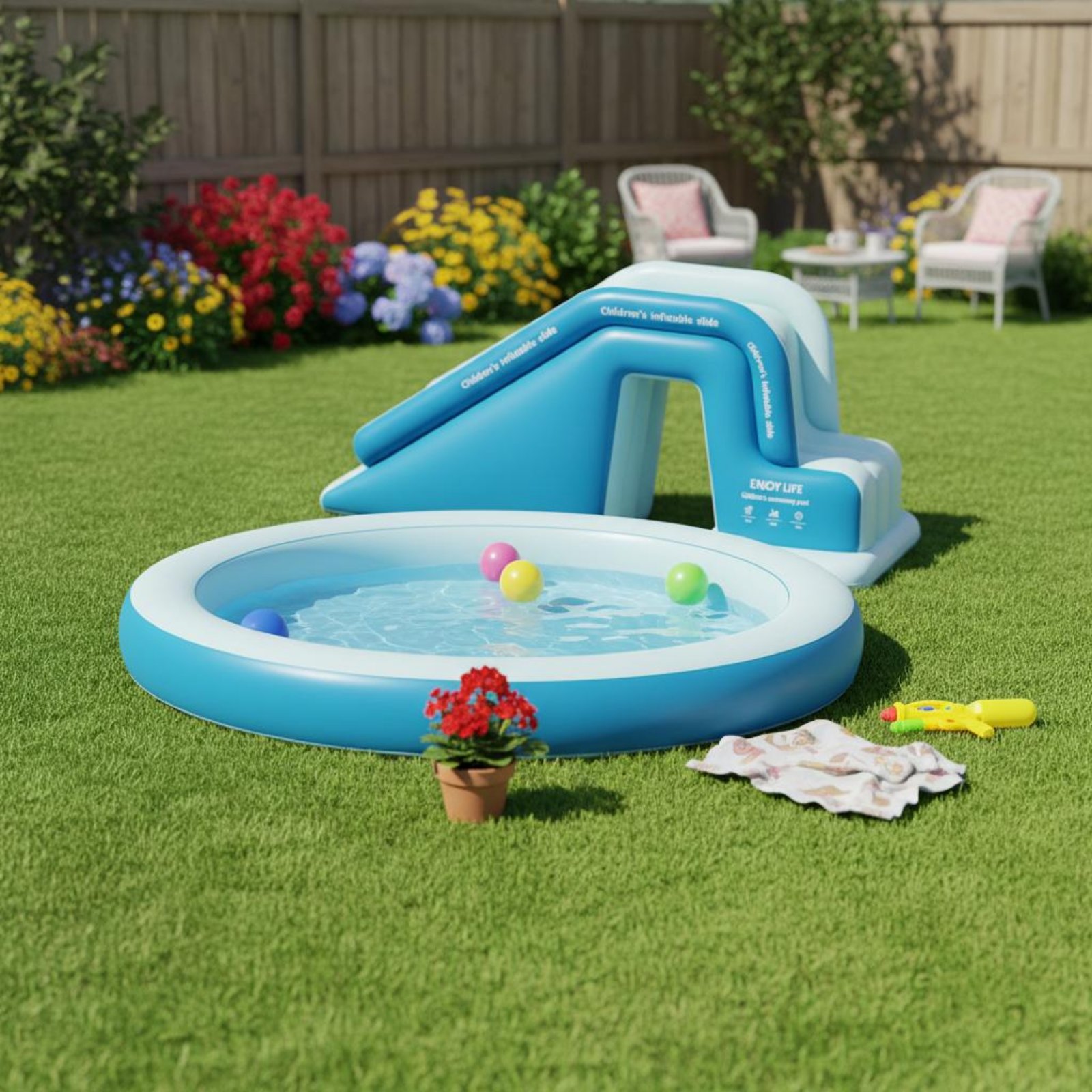 Inflatable Pool Slide Foldable - đánh giá và giá Kids Outdoor Nature Toys