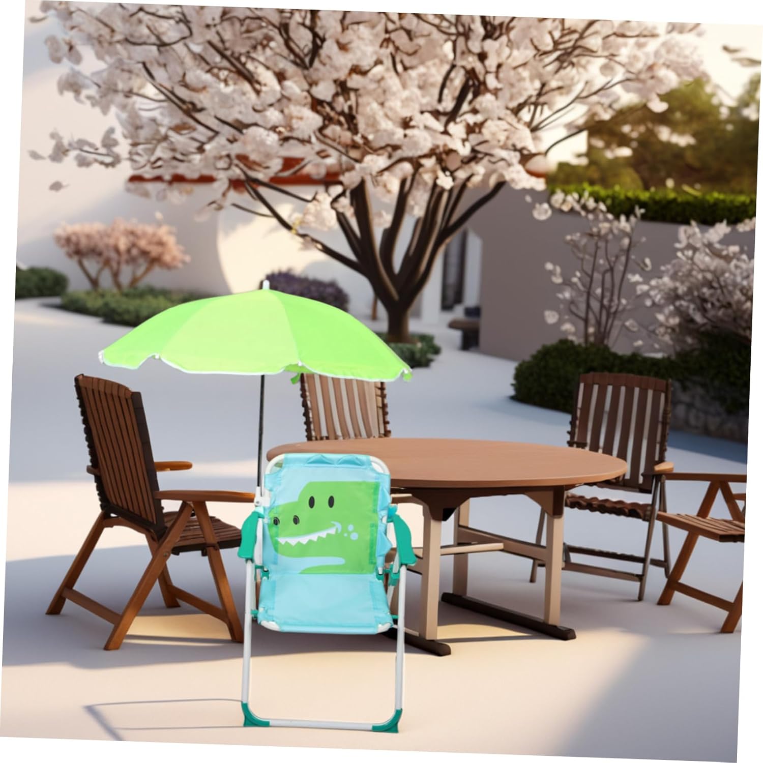 1 Set Folding Beach Chair with - đánh giá và giá Kids Outdoor Umbrella Chair