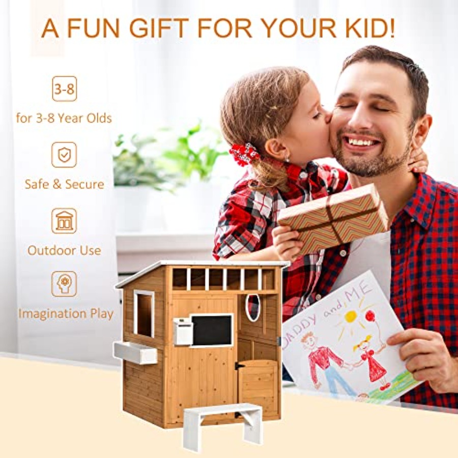 Outdoor Wooden Playhouse For K - đánh giá và giá Kids Outdoor Bench