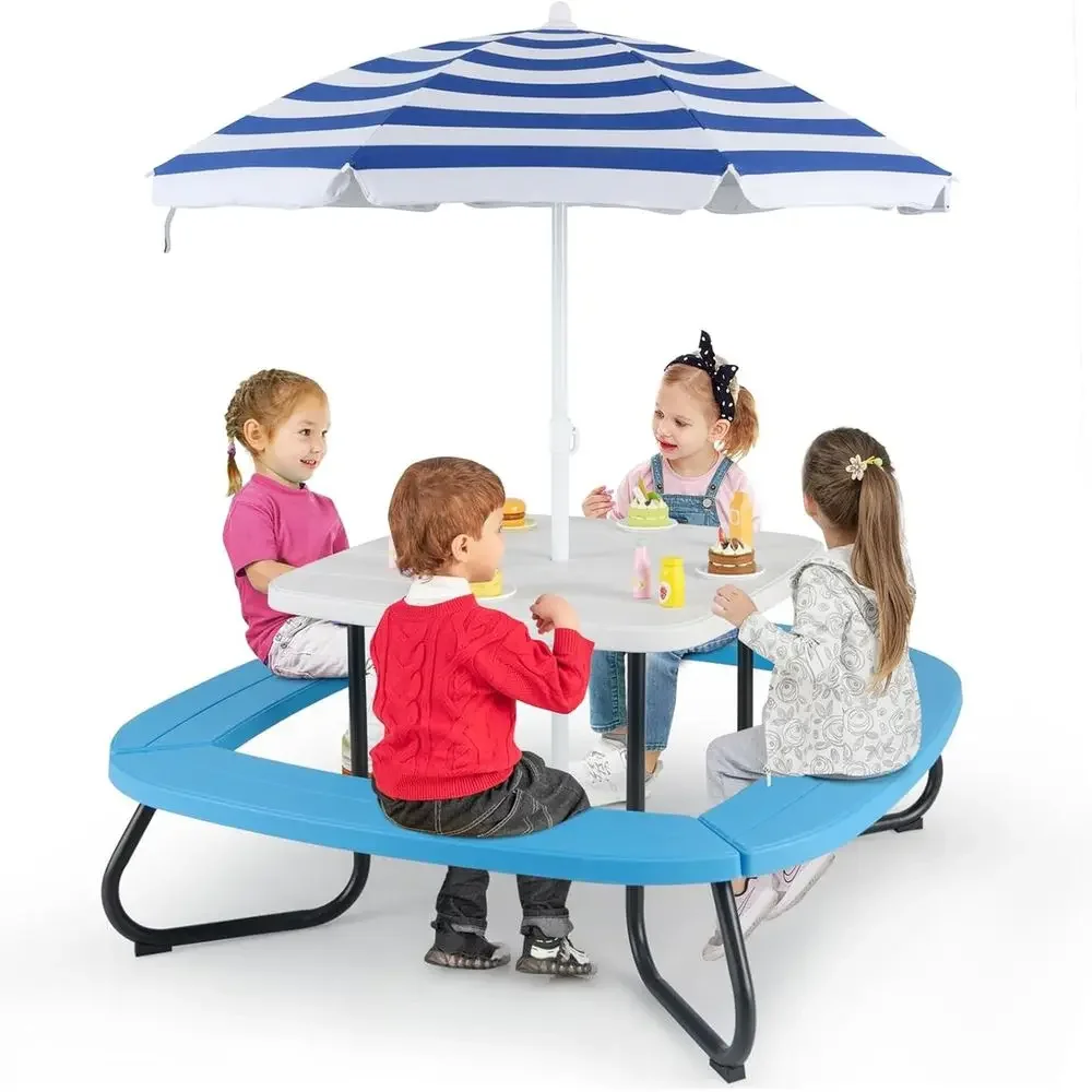8-Person Kids Picnic Table wit - đánh giá và giá Kids Outdoor Bench