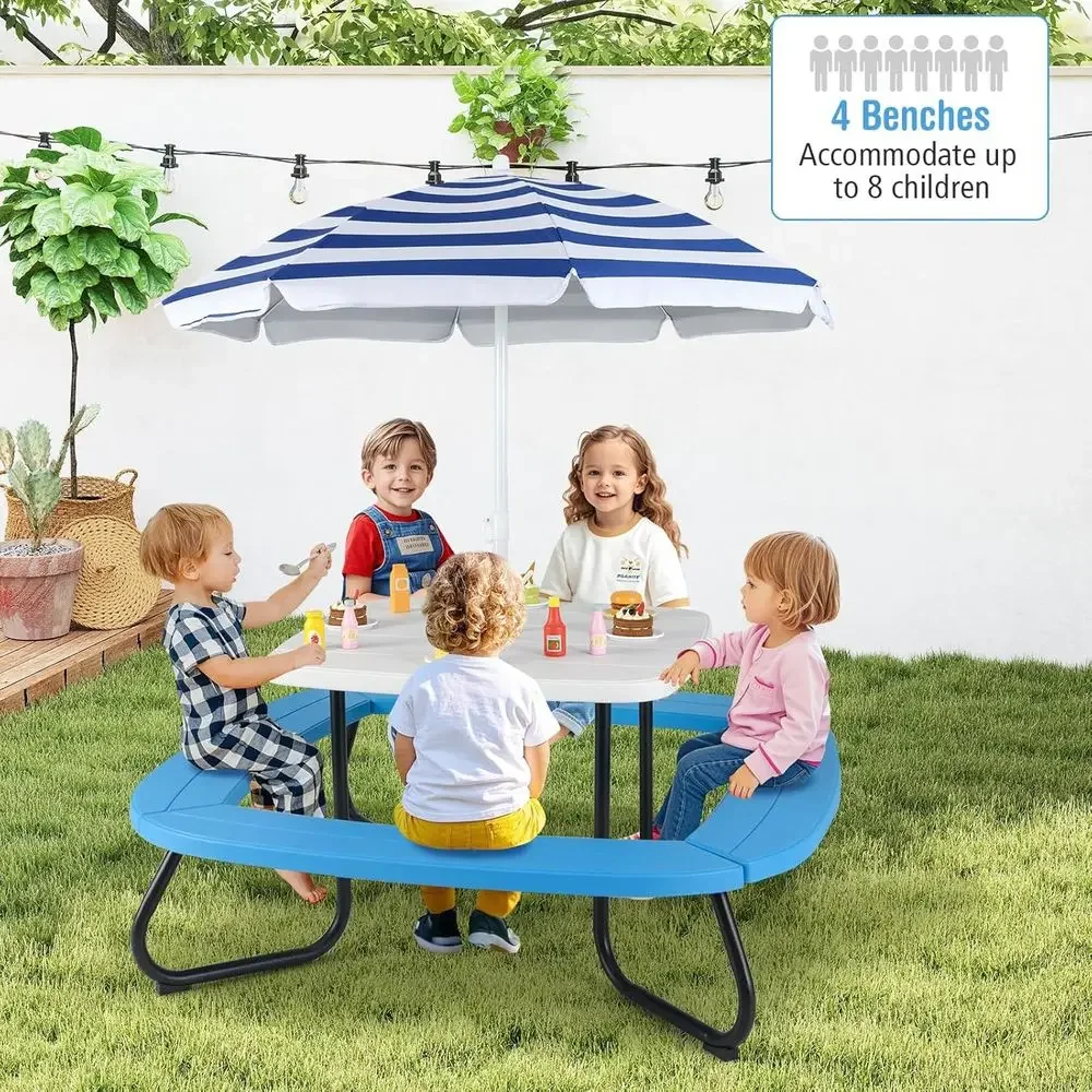 8-Person Kids Picnic Table wit - đánh giá và giá Kids Outdoor Bench