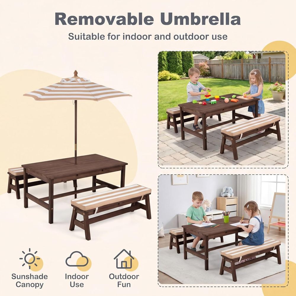 Kids Picnic Table, Large 42“x  - đánh giá và giá Kids Outdoor Bench