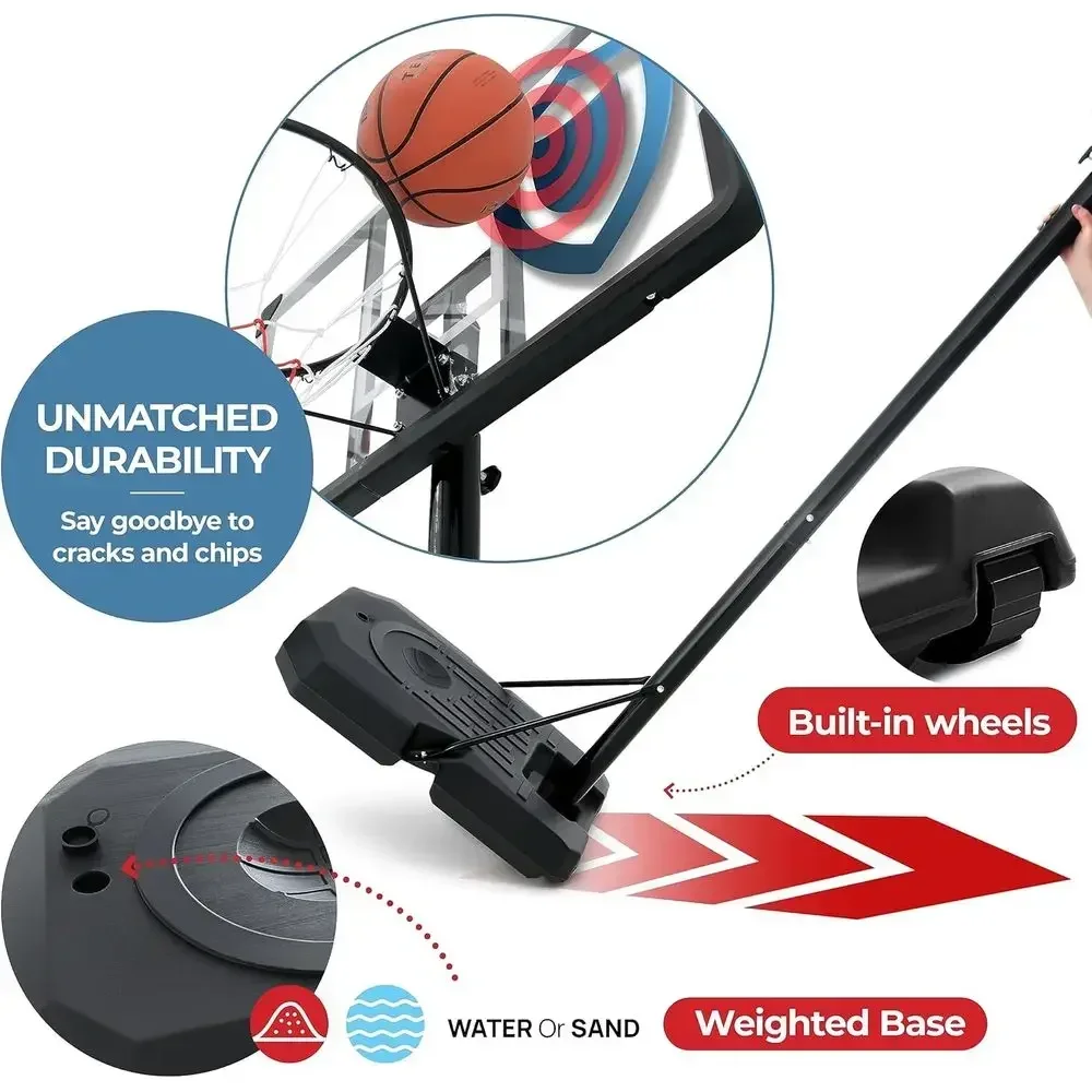 Adjustable 44 Shatterproof Bas - đánh giá và giá Kids Outdoor Basketball Hoop