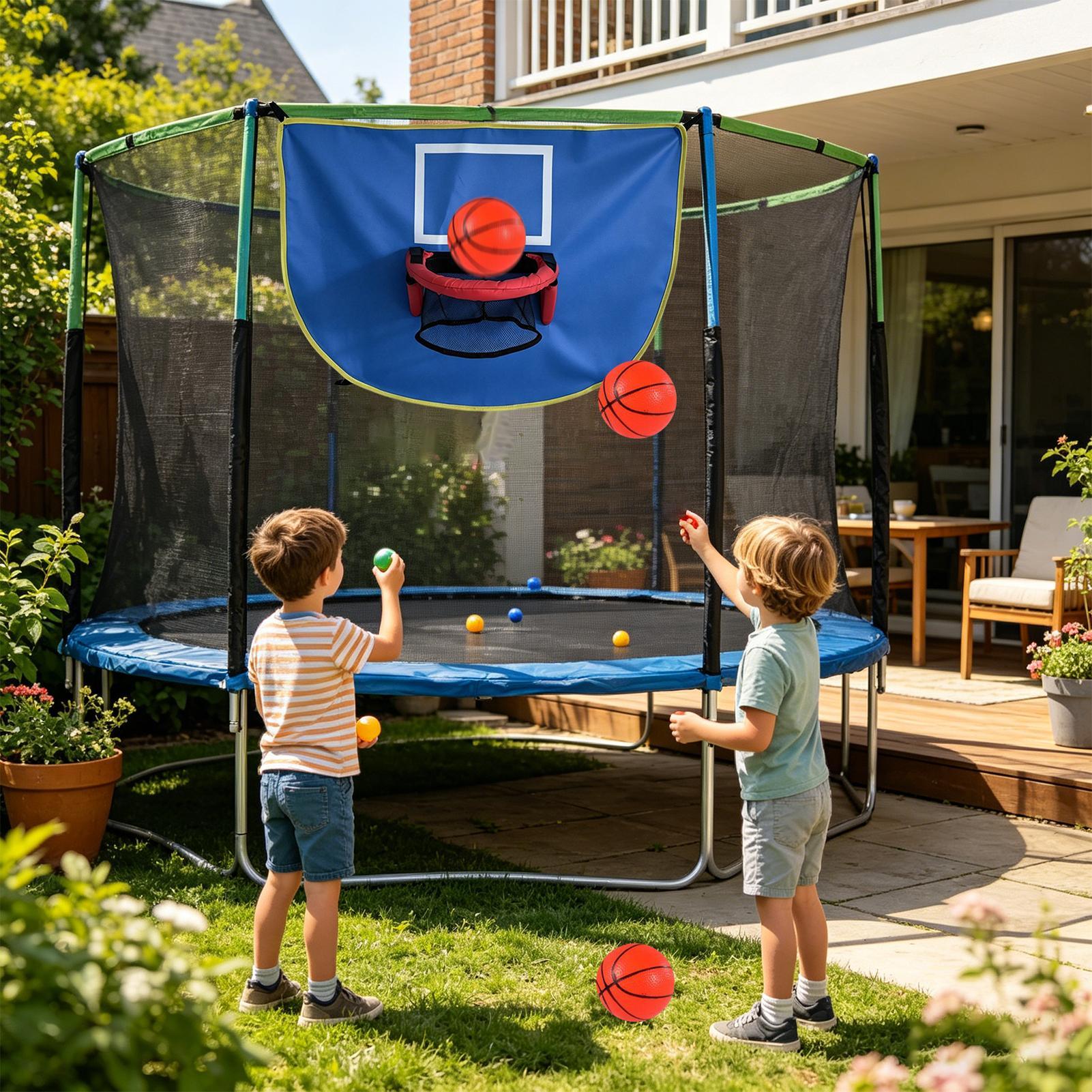 Trampoline Hoop with Pump & 3  - đánh giá và giá Kids Outdoor Basketball Hoop