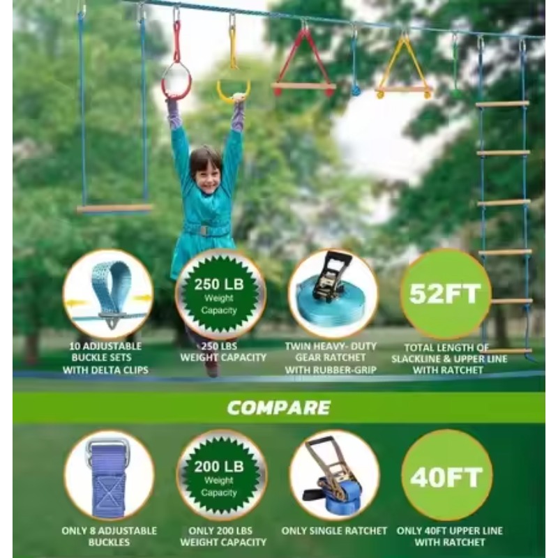 Warrior Obstacle Course Kit fo - đánh giá và giá Kids Outdoor Monkey Bars