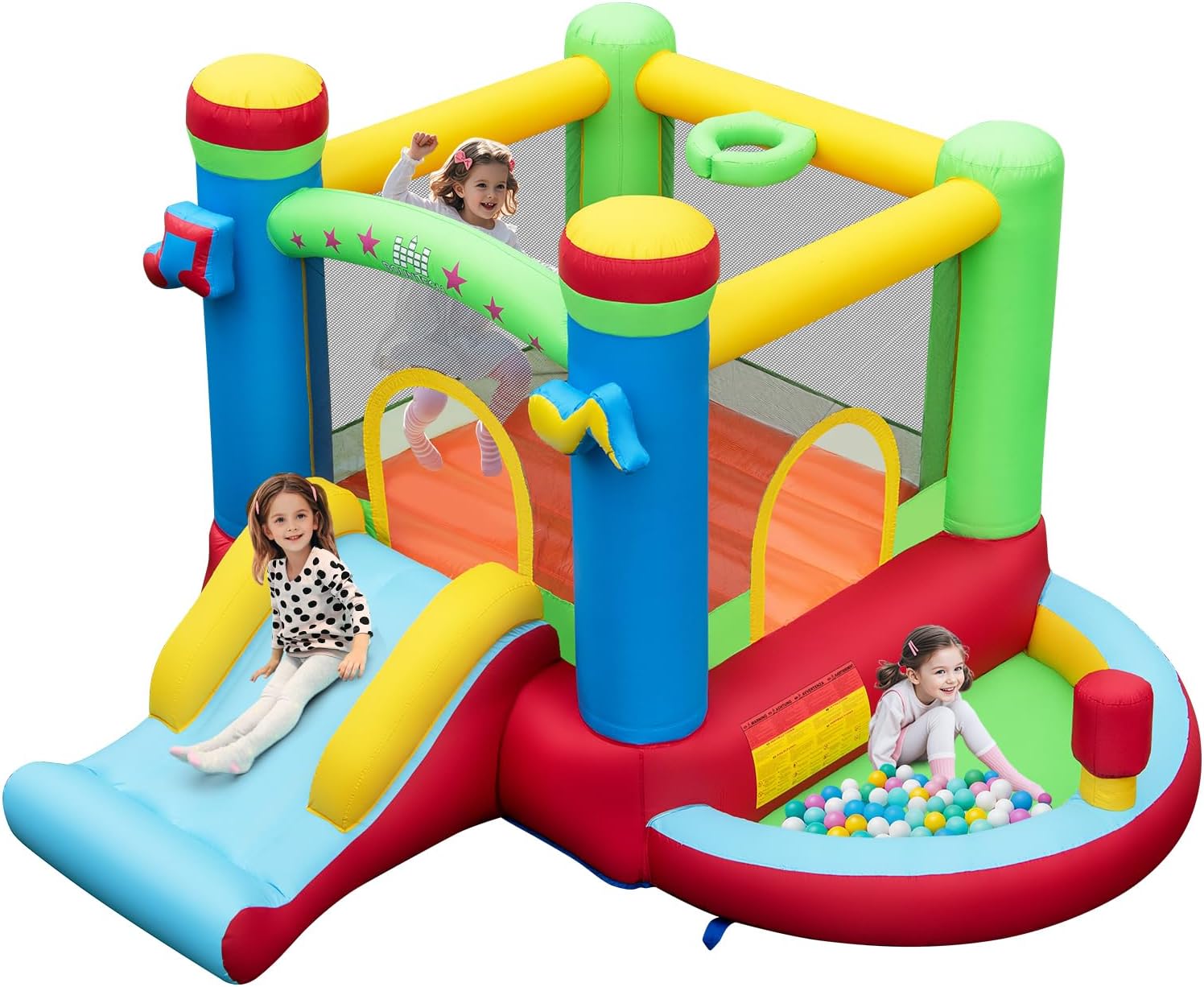 Inflatable Bounce House with B - đánh giá và giá Kids Outdoor Basketball Hoop