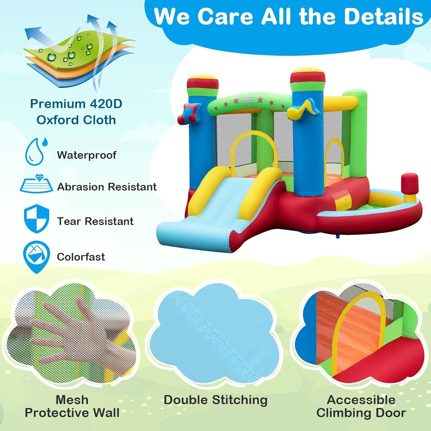 Inflatable Bounce House with B - đánh giá và giá Kids Outdoor Basketball Hoop