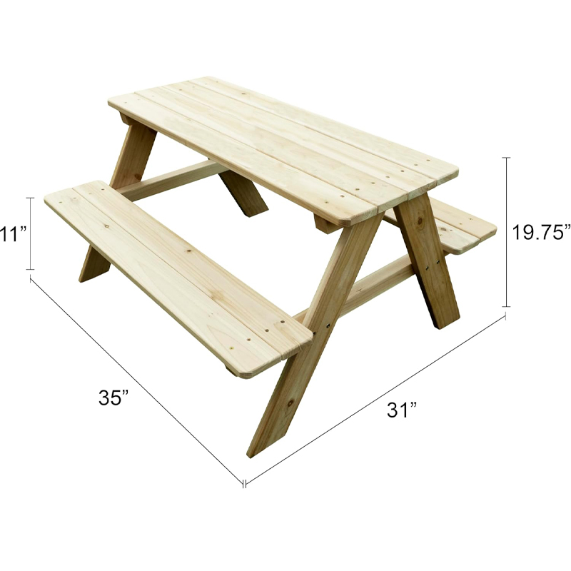 Outdoor Wooden Kids Picnic Tab - đánh giá và giá Kids Outdoor Bench