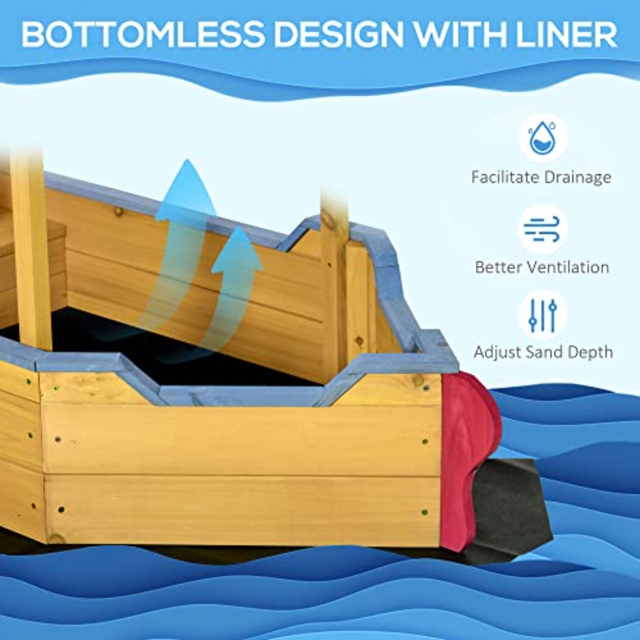 Outdoor wooden kids sandbox sh - đánh giá và giá Kids Outdoor Bench