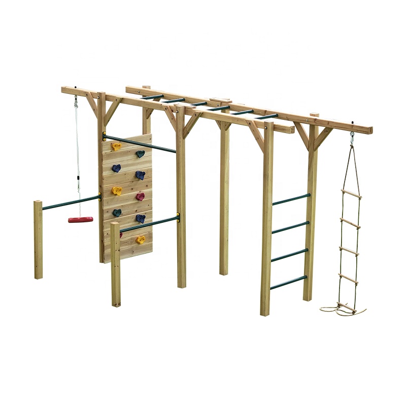 6 in 1 Wooden Fitness Equipmen - đánh giá và giá Kids Outdoor Monkey Bars