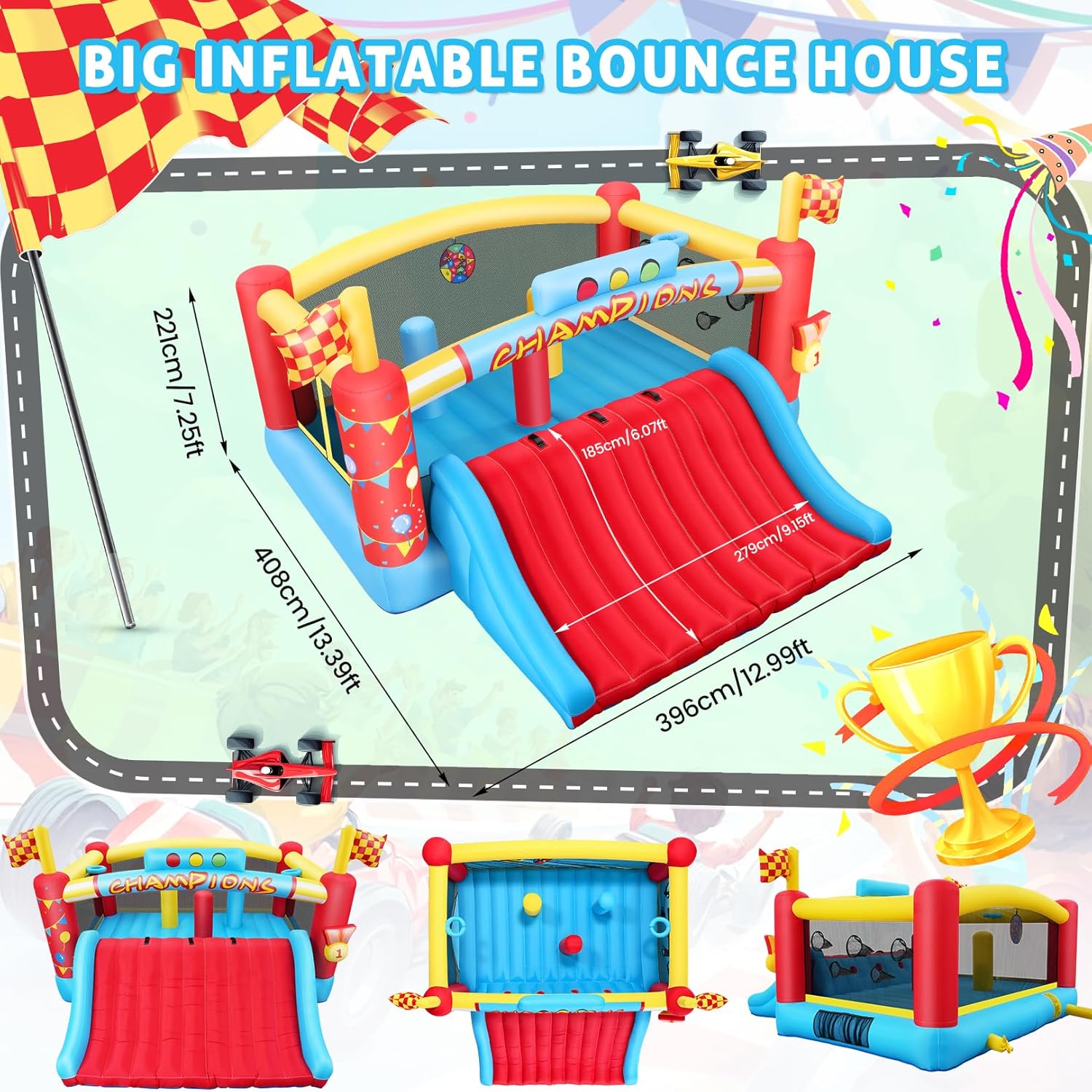 13FT Big Inflatable Bounce Hou - đánh giá và giá Kids Outdoor Basketball Hoop