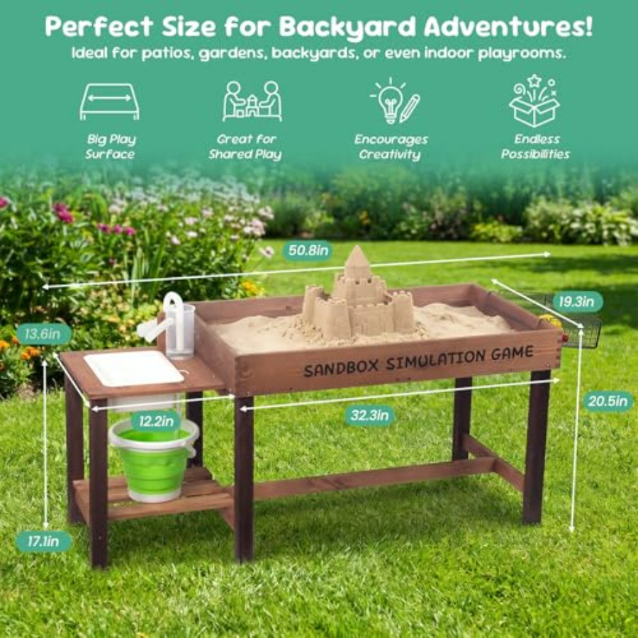 Outdoor wooden sand table for  - đánh giá và giá Kids Outdoor Activity Table