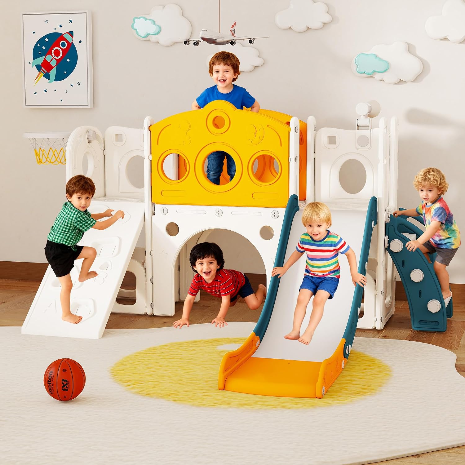 9 in 1 Toddler Slide Set Playg - đánh giá và giá Kids Outdoor Basketball Hoop