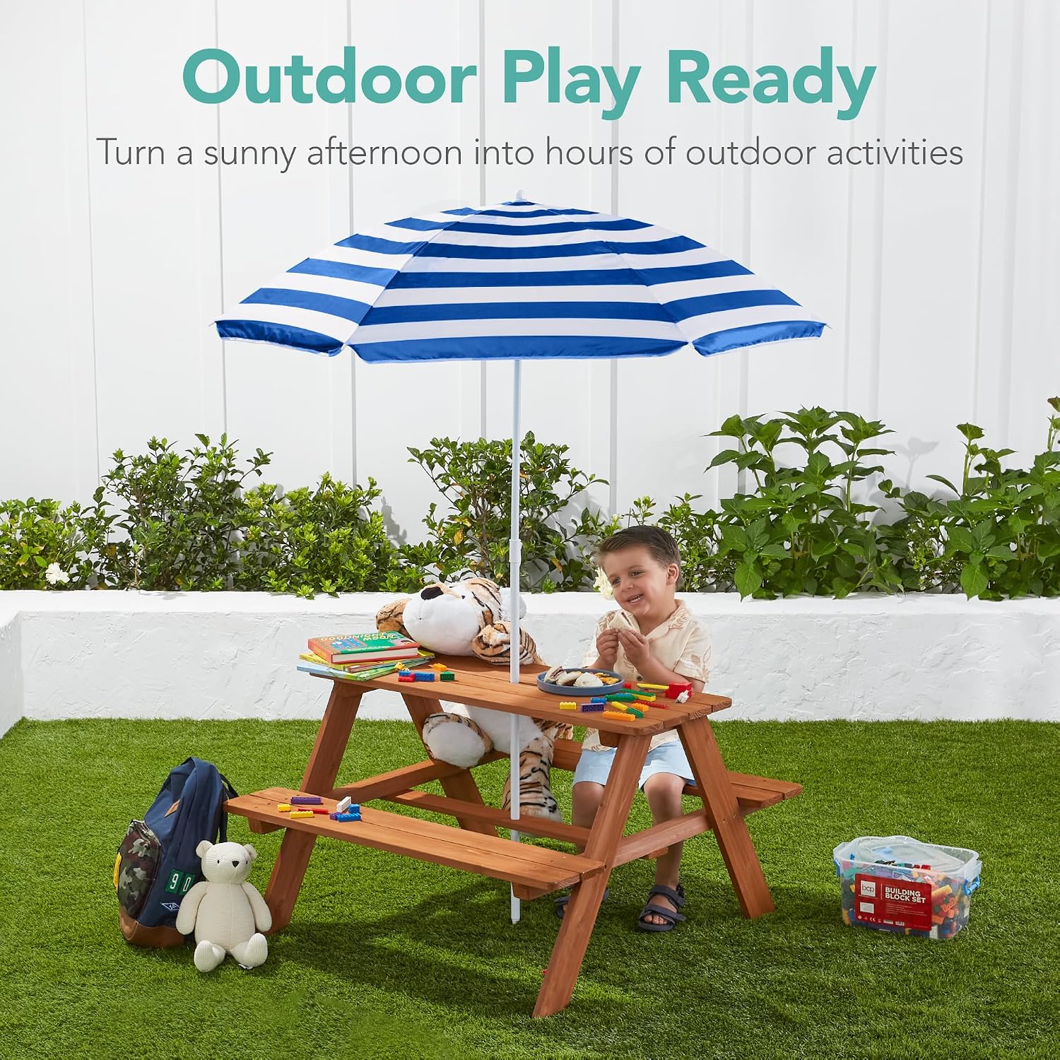 Wooden Kids Picnic Table with  - đánh giá và giá Kids Outdoor Activity Table
